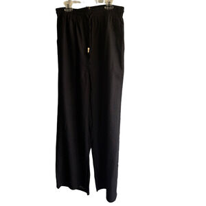 Veryj Black 100% Linen Wide-Leg Pants